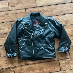 Faux leather moto jacket size 6